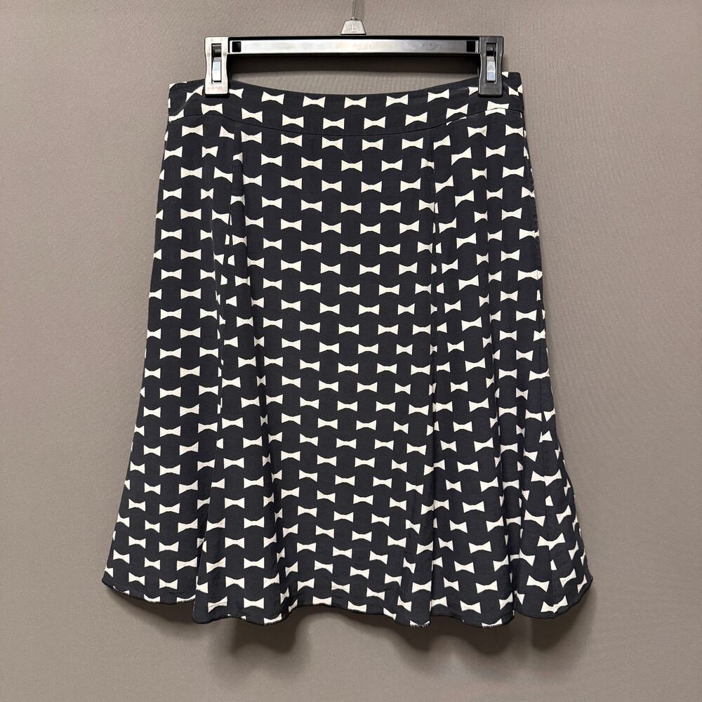 Kate Spade bowtie silk skirt - black & white knee length skirt the rules size 6